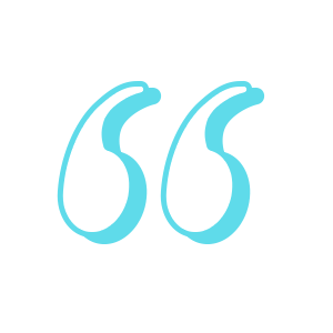 Stylized Blue Quotation Mark Icon